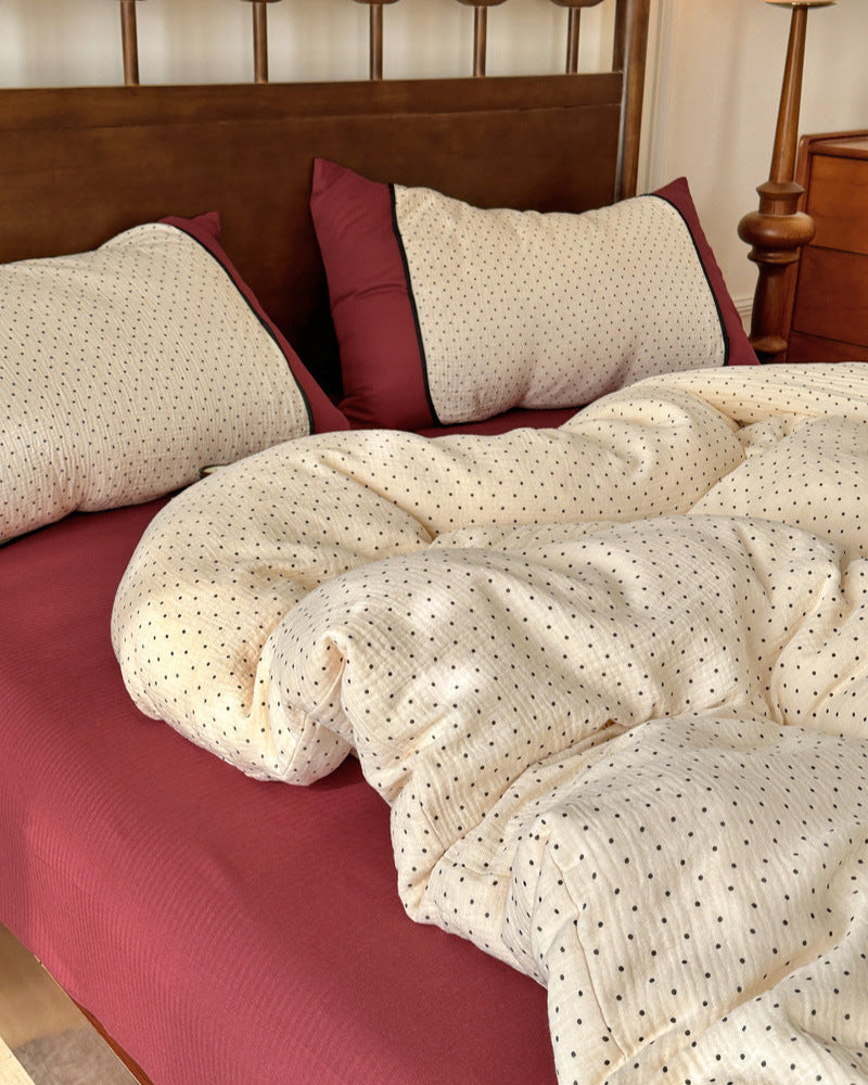 Camille French Polka Dot Bedding Set - Gray Dots