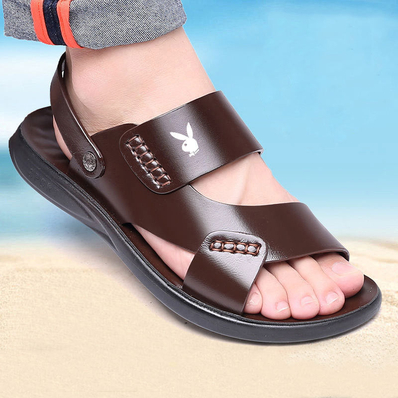 Durable Men's Beach Platform Korean Style Sandals