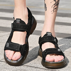 Men's Breathable Summer Cowhide Beef Tendon Platform Sandals