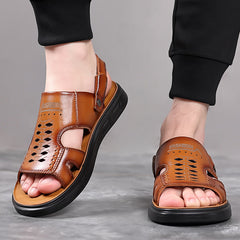 Men's Genuine Beach Soft Bottom Top Layer Sandals