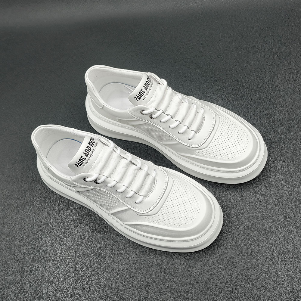 Men's White Affordable Luxury Board Sneakers