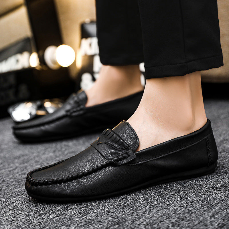 Mocasines británicos elegantes de verano para hombre, transpirables y con diseño de guisantes