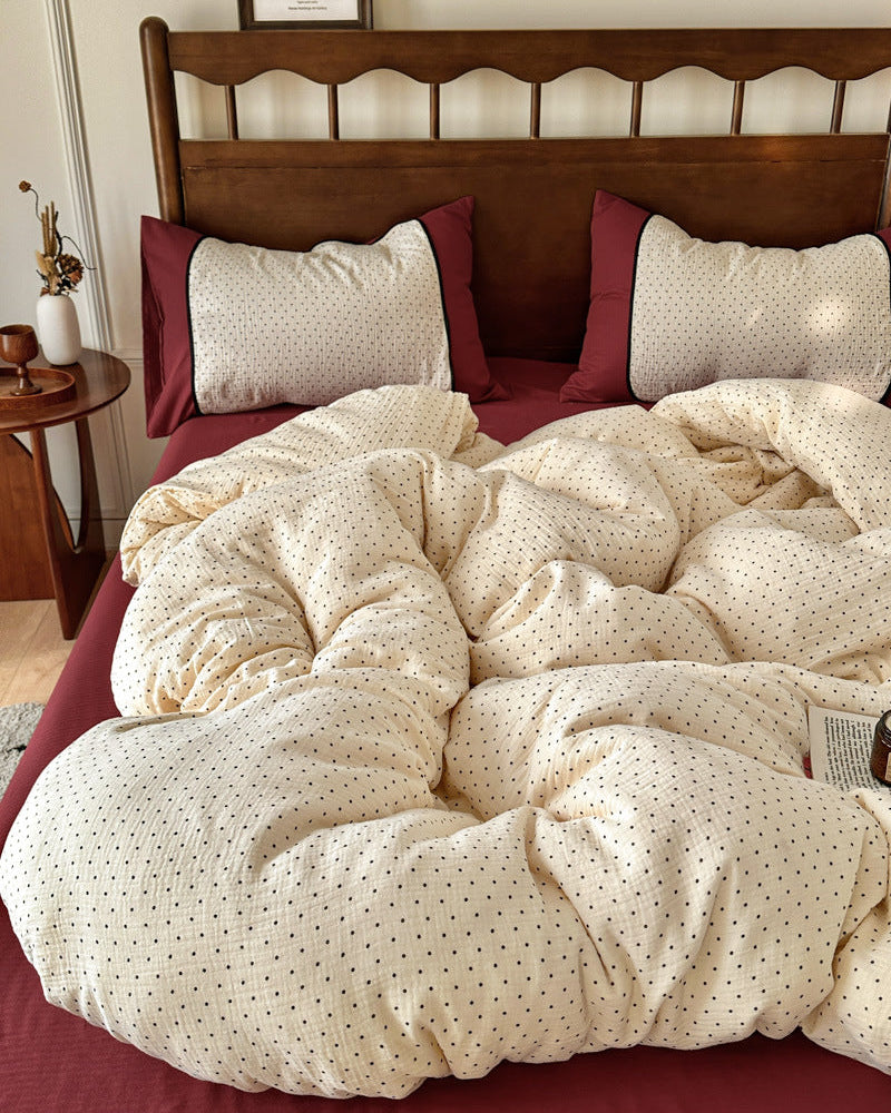 Camille French Polka Dot Bedding Set - Gray Dots
