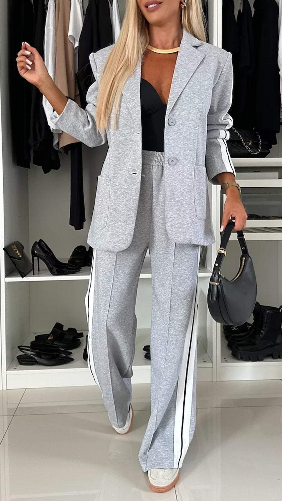 Long-Sleeved Lapel Casual Suit