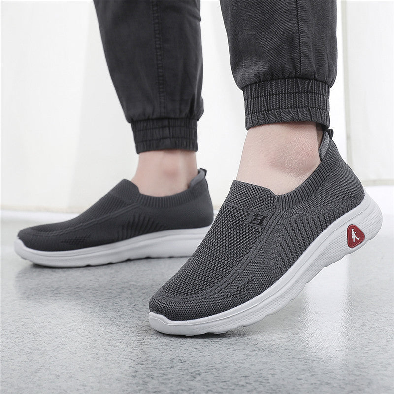 Klassische Slip-on-Canvas-Schuhe aus altem Stoff für Papa