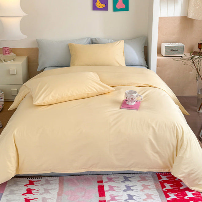 Chloe Pastel Candy Cotton Bedding Set - Pink Plaid