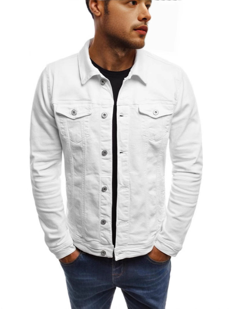 Denim Jacket Slim Fit Button Work Jacket