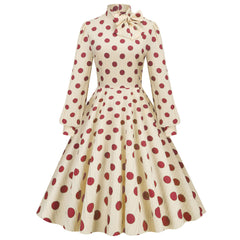 Polka Dot Temperament Long Sleeve Dress