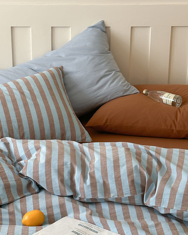 Parker Minimalist Striped Bedding Set - Red