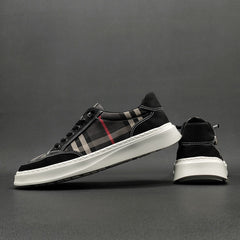 Men's Soft Bottom Skateboard Fashionable Checked Sneakers