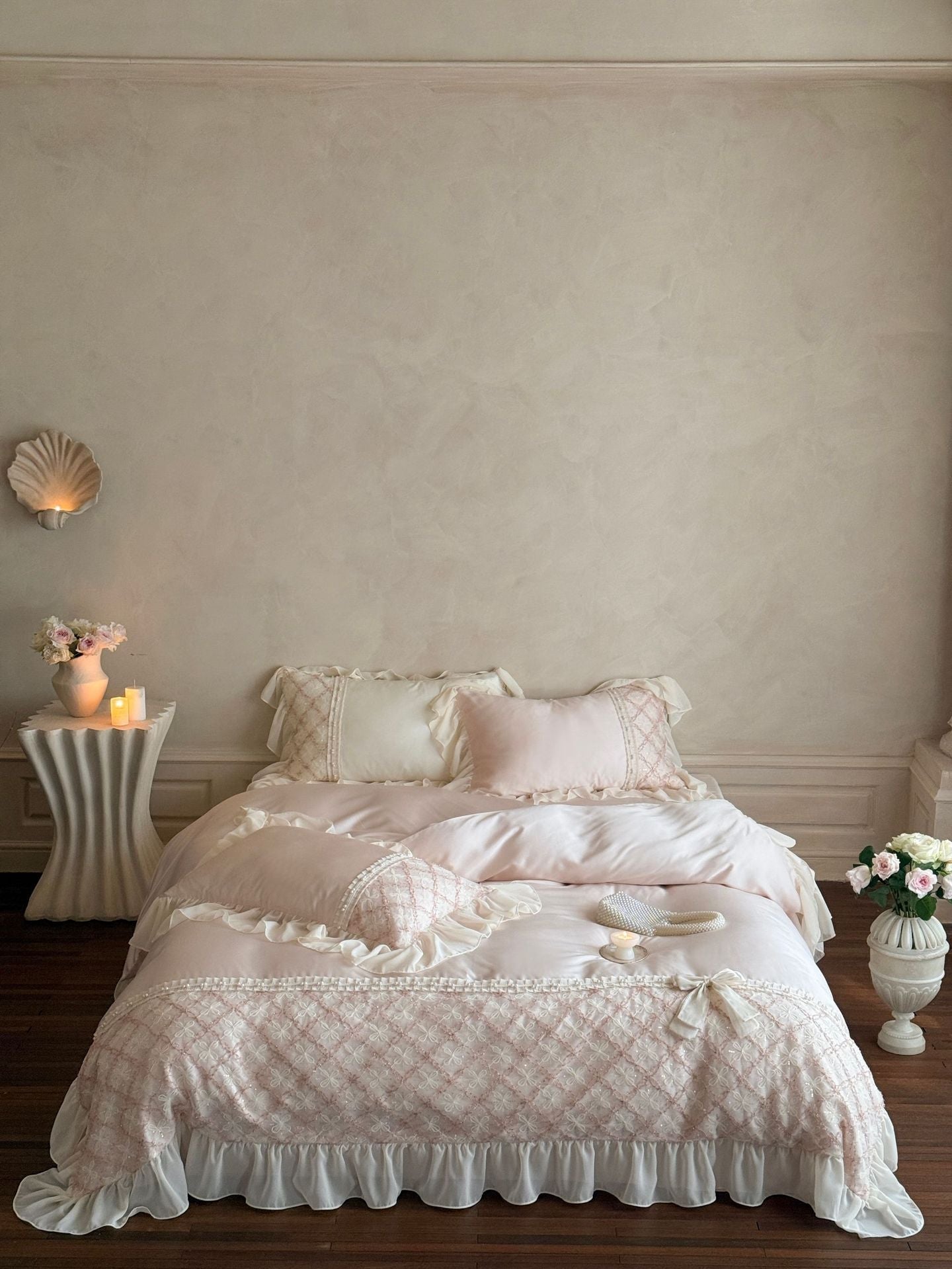 Haute Pearl TENCEL Bedding Set - White Romance