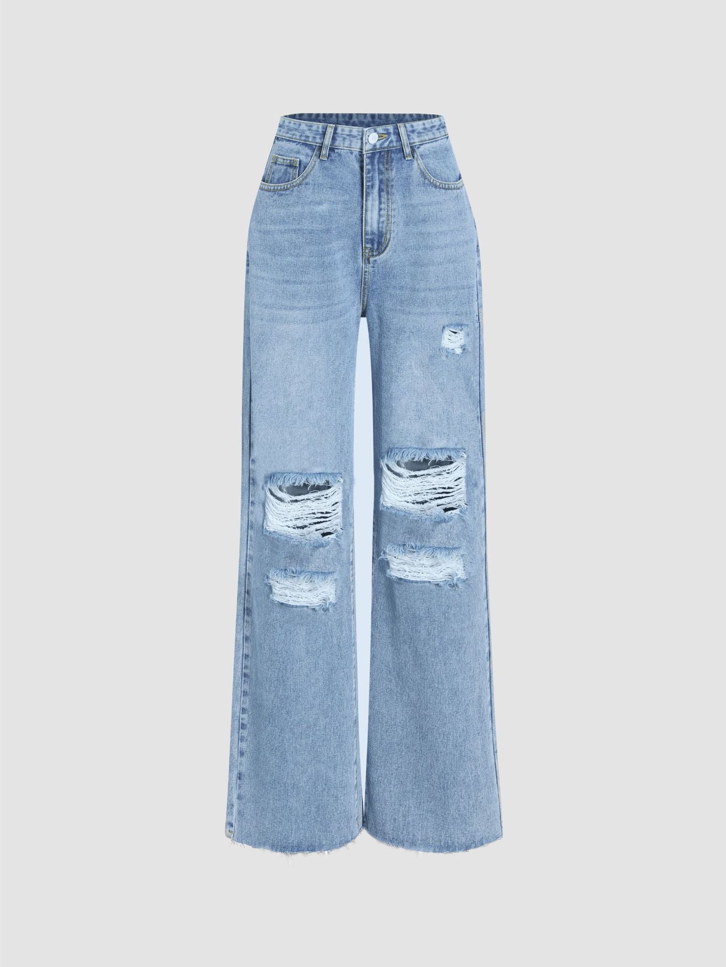 High Waist Slim Denim Trousers