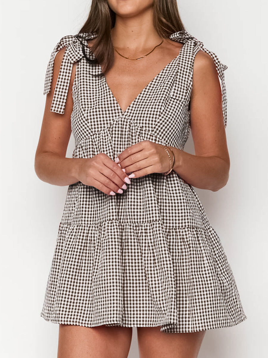 Bow Strap Mini Dress