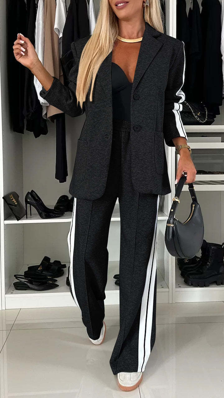 Long-Sleeved Lapel Casual Suit