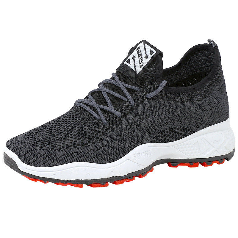 Men's Flying Woven Thick Sole Lightweight Breathable Sports Sneakers