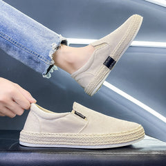 Glamorous Men's Thin Breathable Flat Slip-on Canvas Shoes