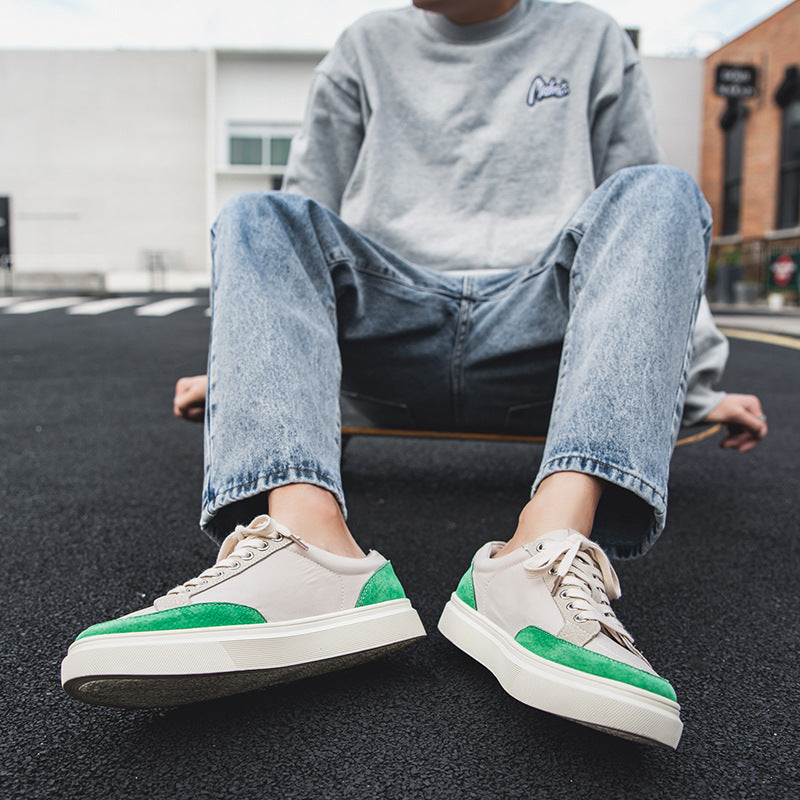 Zapatos de lona de primavera con tablero de colores en contraste para hombre