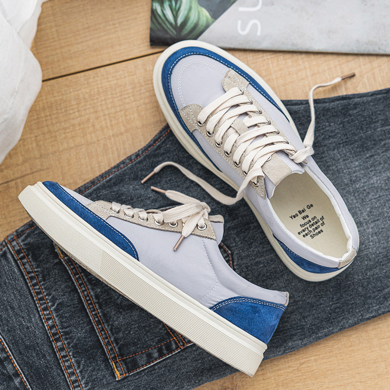 Men's Contrast Color Trendy Board Spring Canvas Shoes