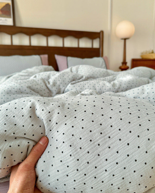 Camille French Polka Dot Bedding Set - Gray Dots