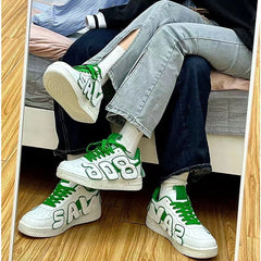 Men's Thick Sole Elevator Style Letters German Training Sneakers