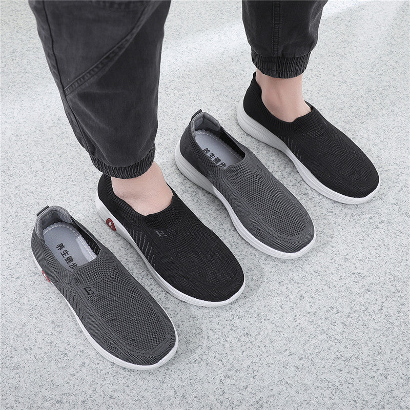 Klassische Slip-on-Canvas-Schuhe aus altem Stoff für Papa