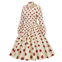 Polka Dot Temperament Long Sleeve Dress