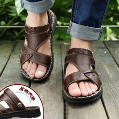 Men's First Layer Cowhide Beach Summer Comfortable Sandals