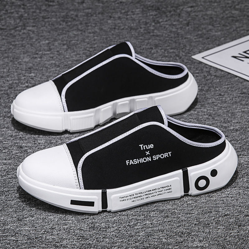 Men's Korean Slip-on Breathable Lazy White Sandals