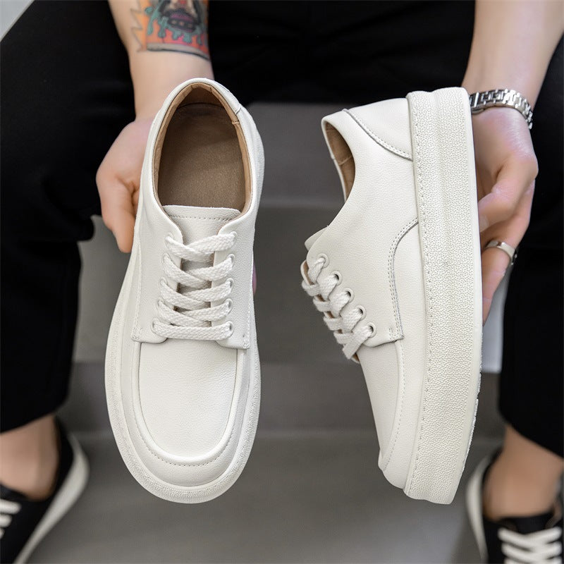 Men's White Korean Style Breathable Trendy Sneakers