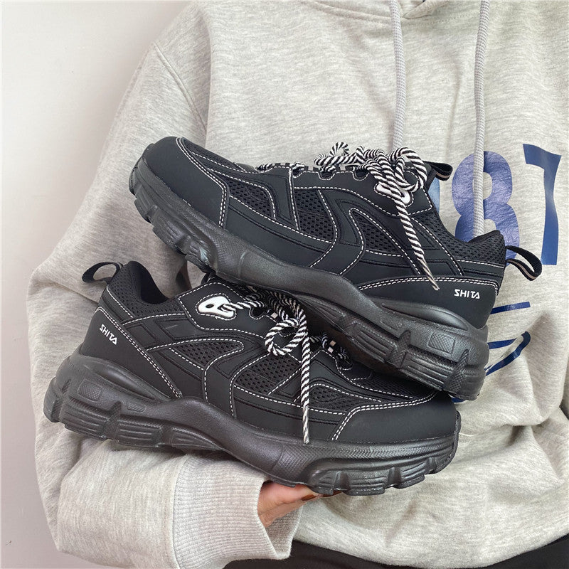 Zapatillas deportivas negras de moda para mujer, hombre y pareja.