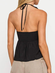 Deep V Halterneck Backless Navel-Baring Camisole