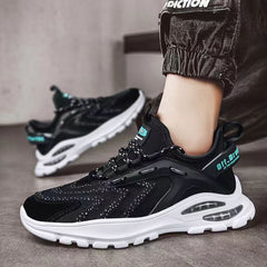 Men's Fly Woven Mesh Breathable Lace Up Korean Style Sneakers