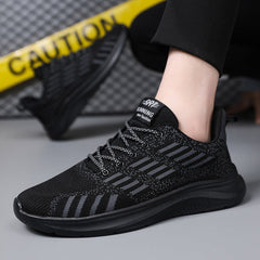 Men's Four Lightweight Flying Woven Transparent Polyurethane Sneakers