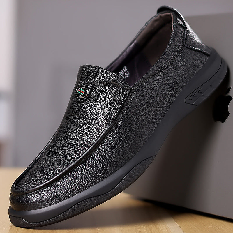 Zapatos de piel de oveja suave y versátil de un solo pedal para hombre