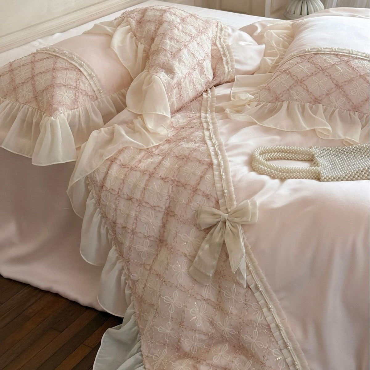 Haute Pearl TENCEL Bedding Set - White Romance