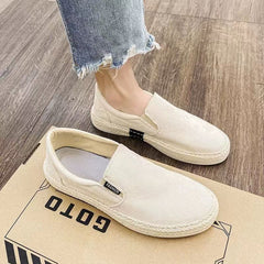 Glamorous Men's Thin Breathable Flat Slip-on Canvas Shoes