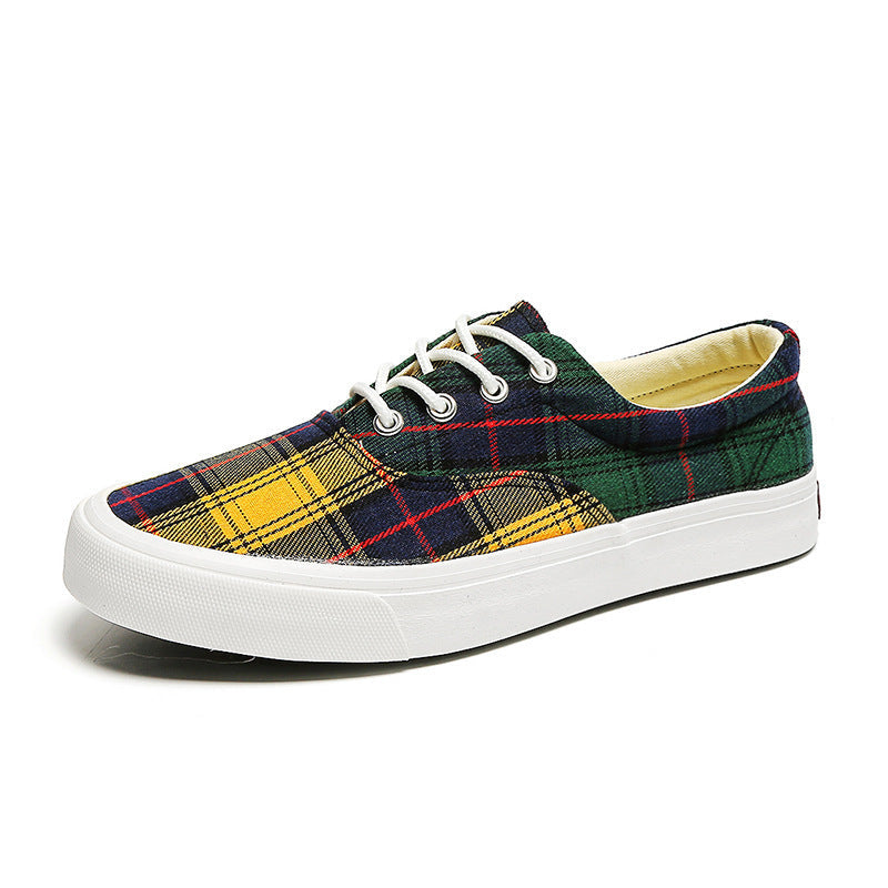 Trendy Striped Plaid Couple Korean Style Sneakers