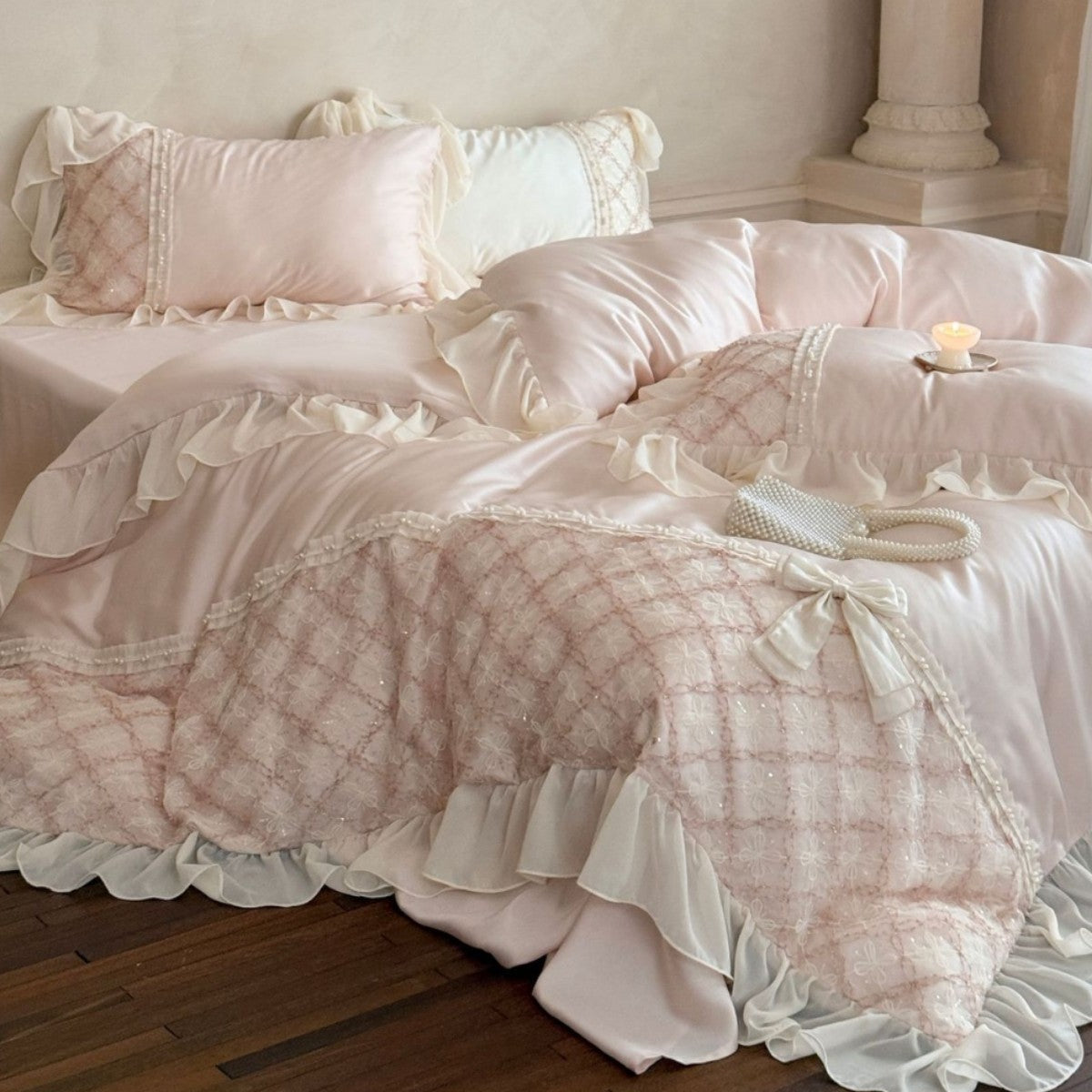 Haute Pearl TENCEL Bedding Set - White Romance