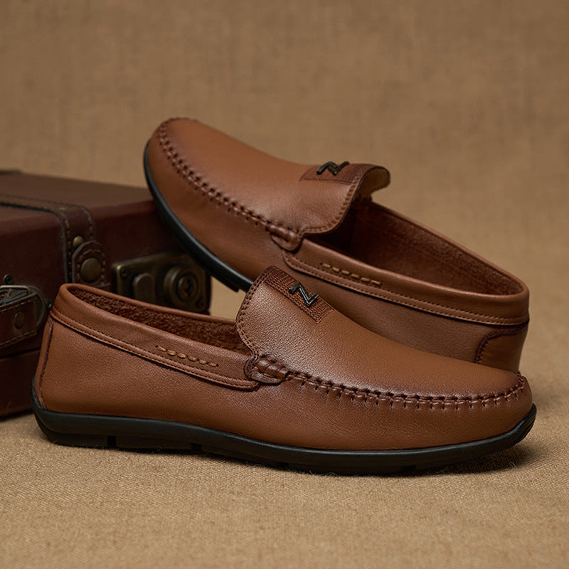 Graceful Herren Echt Weiß Schöne Loafer