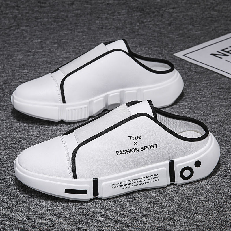 Men's Korean Slip-on Breathable Lazy White Sandals