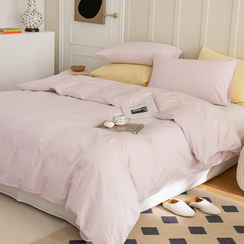 Checkered Bedding Set - Pink
