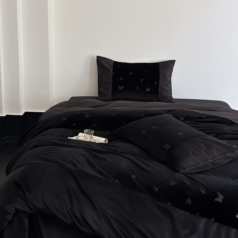 Lilou Velvet Butterfly Bedding Set - Pink Blush