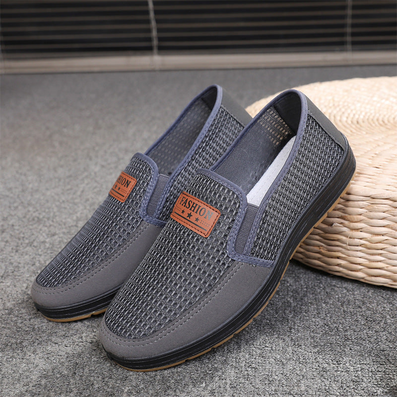 Atmungsaktive Slip-on-Canvas-Schuhe für Herren im Sommer mit Mesh-Oberfläche