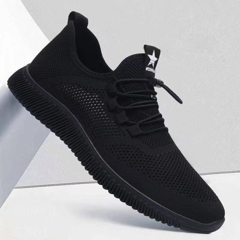 Einzigartige atmungsaktive schwarze Freizeitschuhe aus Mesh für Herren im Sommer