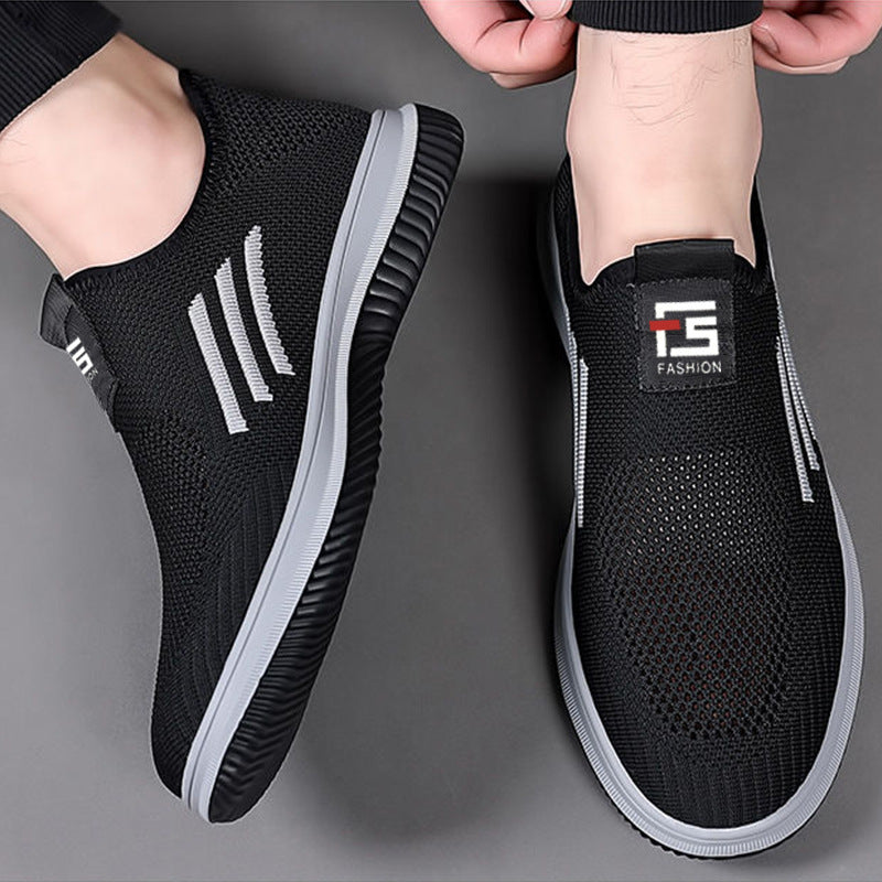 Men's Slip-on Flying Woven Breathable Mesh Summer Driving Sneakers