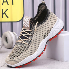 Men's Flying Woven Thick Sole Lightweight Breathable Sports Sneakers