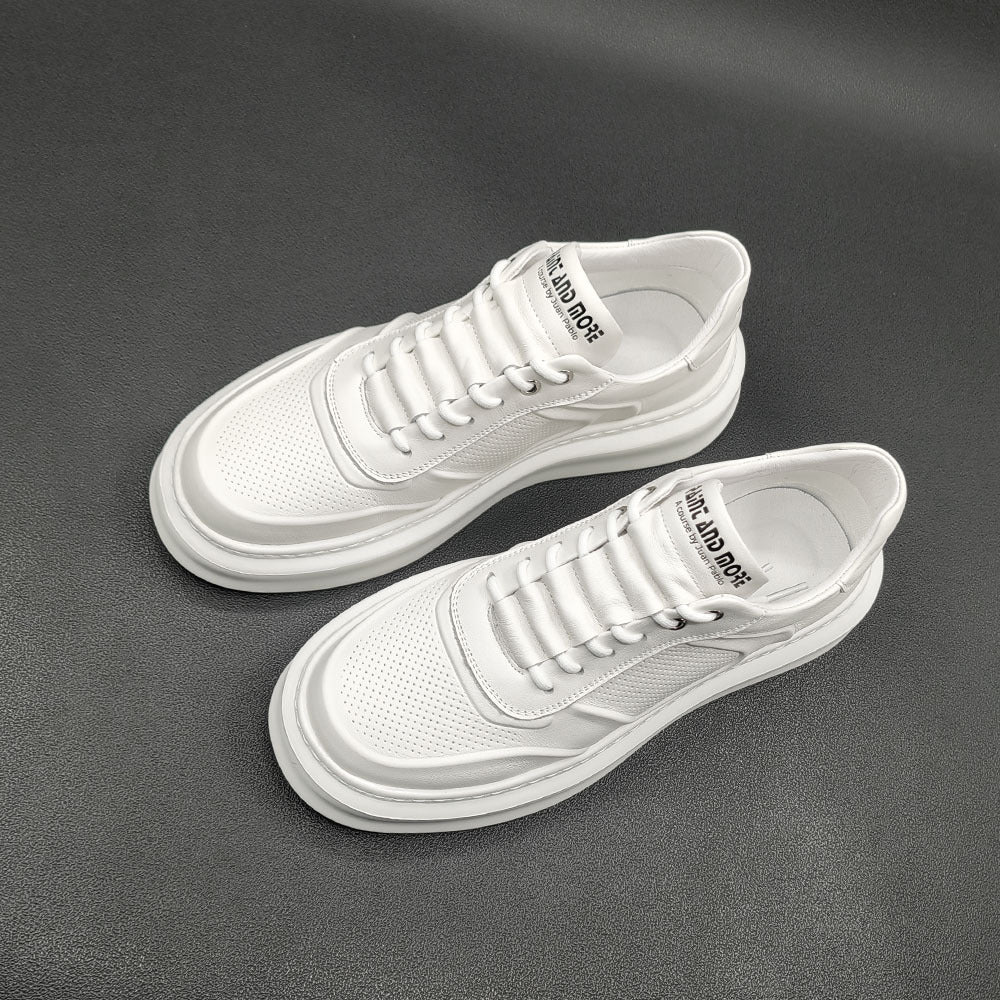 Men's White Affordable Luxury Board Sneakers