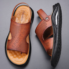 Men's Air Cushion First Layer Cowhide Breathable Sandals