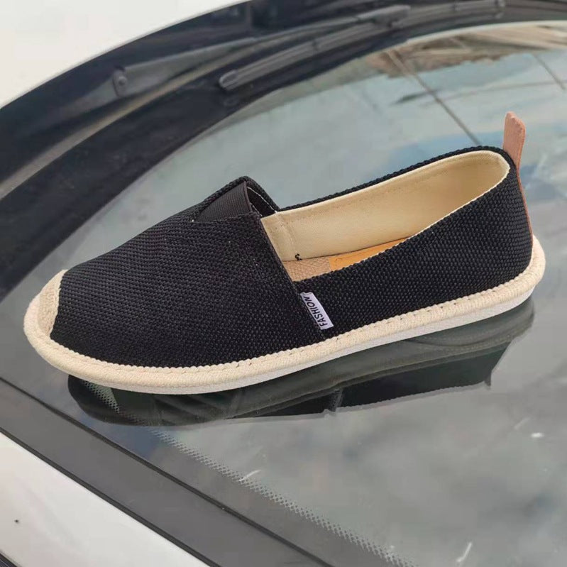 Herren Slip-on Trendy Leinen Koreanischer Stil Atmungsaktive Alte Segeltuchschuhe