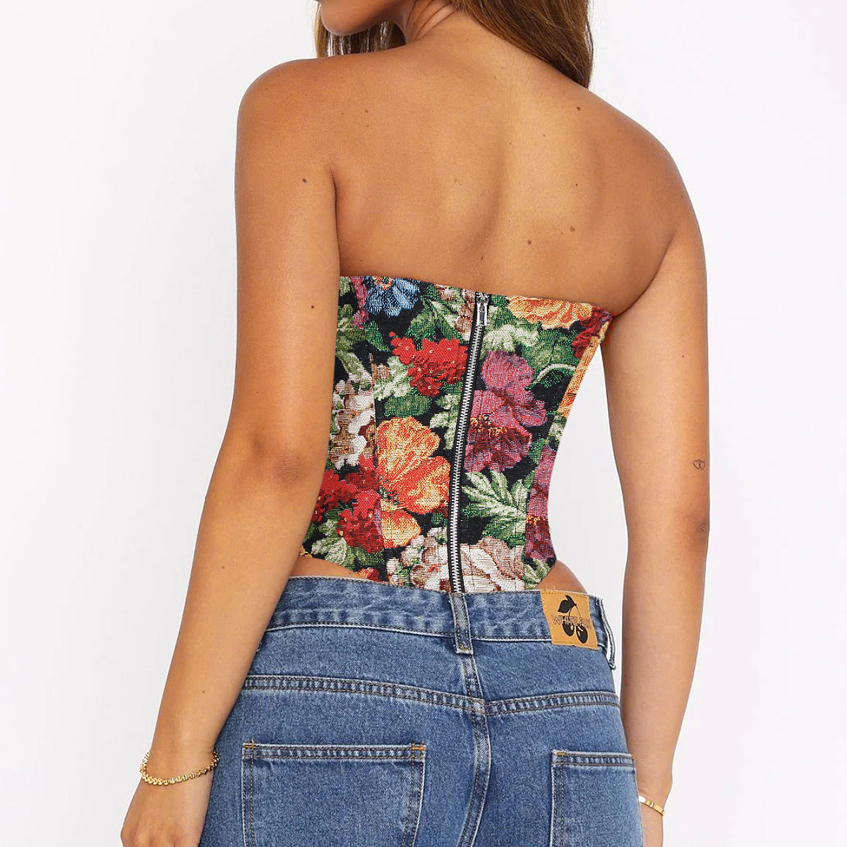 Printed Herringbone Bra Vest Tube Top